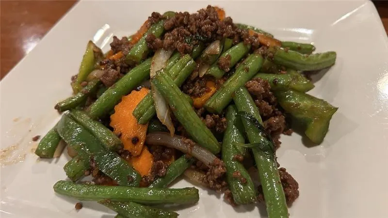Pad Ga Prow — Thai basil stir fry with ground meat at Takhrai Thai Poway